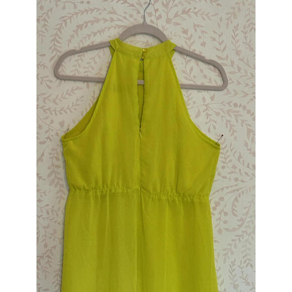 DISCOUNT SHIPPING NWT Vibrant Neon Yellow Sheer Maxi Halter Top - Picture 3 of 9